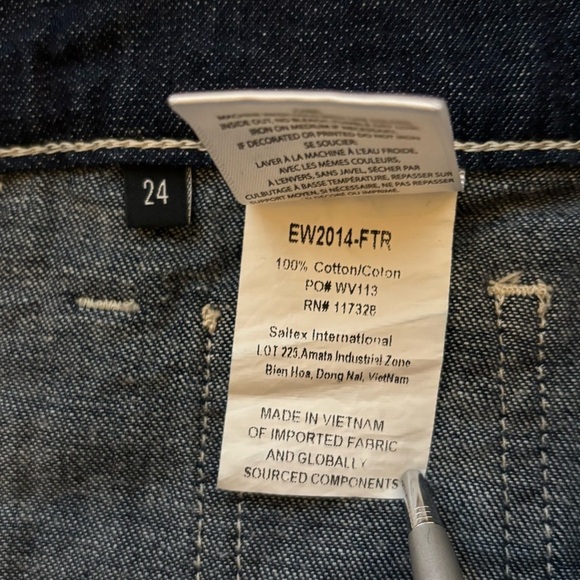 Edwin Bailee Worker Pant Cargo Utility High-Rise Jeans Size 24 Dark Wash - Picture 15 of 16